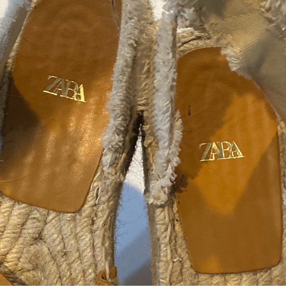 ZARA Platform Espadrilles Sandal Tan - Picture 12 of 16